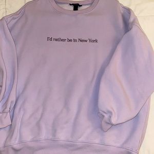 COZY PASTEL PUPLE SWEATER - “I’d rather be in New York”